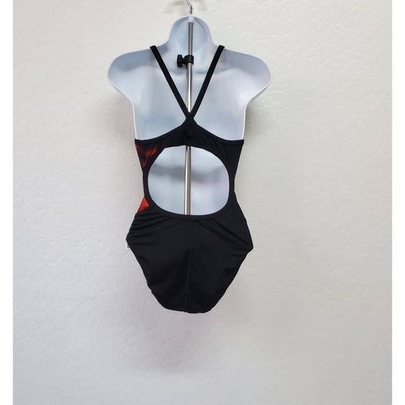 Speedo Endurance+ Angles Free Back Womens Performance Racing Swimsuit Red, Size - Picture 4 of 6